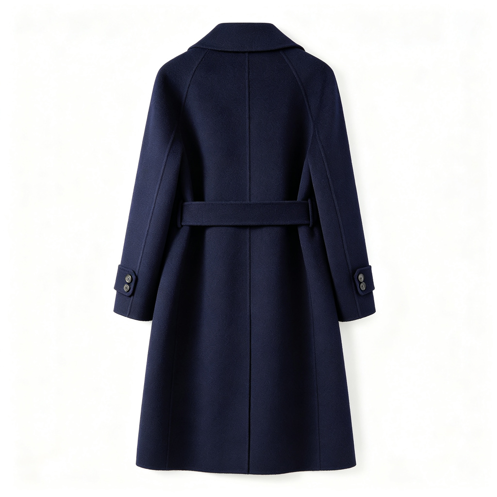 Navy Blue Double-Breasted Wool Coat – Bild 3