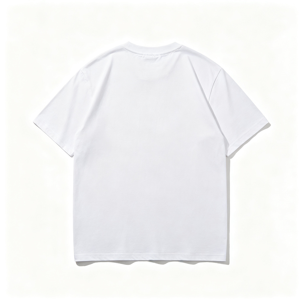 White Cotton Crew Neck Short Sleeve T-Shirt – Bild 3