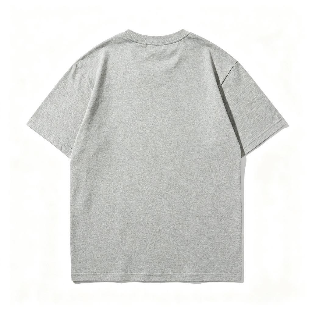 Gray Cotton Crew Neck Short Sleeve T-Shirt – Bild 3
