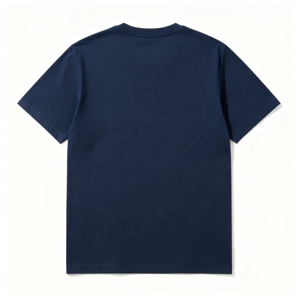 Navy Cotton Crew Neck Short Sleeve T-Shirt – Bild 3