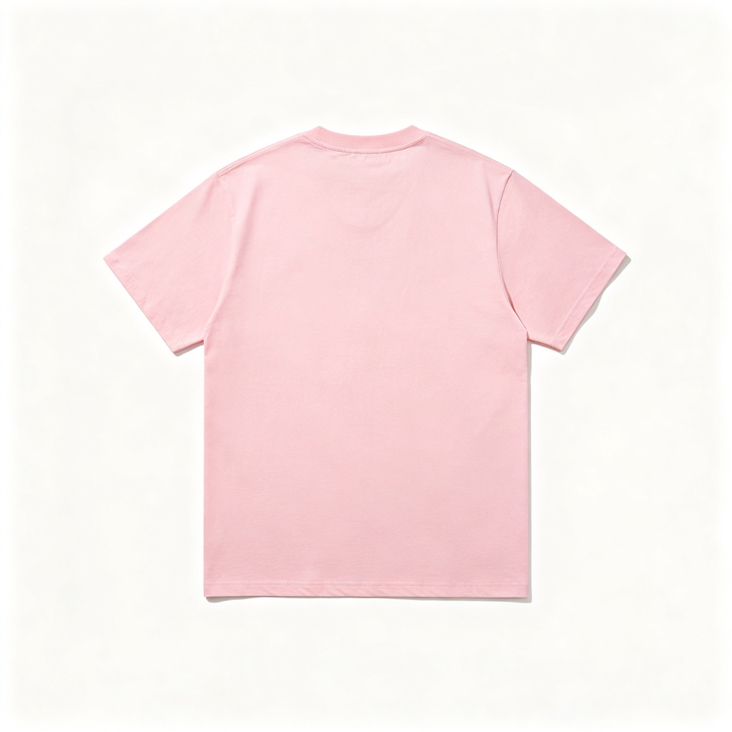 Pink Cotton Crew Neck Short Sleeve T-Shirt – Bild 3