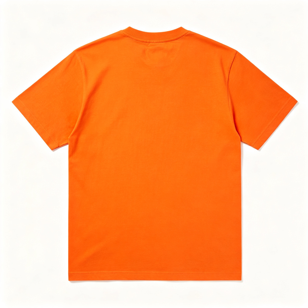Orange Cotton Crew Neck Short Sleeve T-Shirt – Bild 3