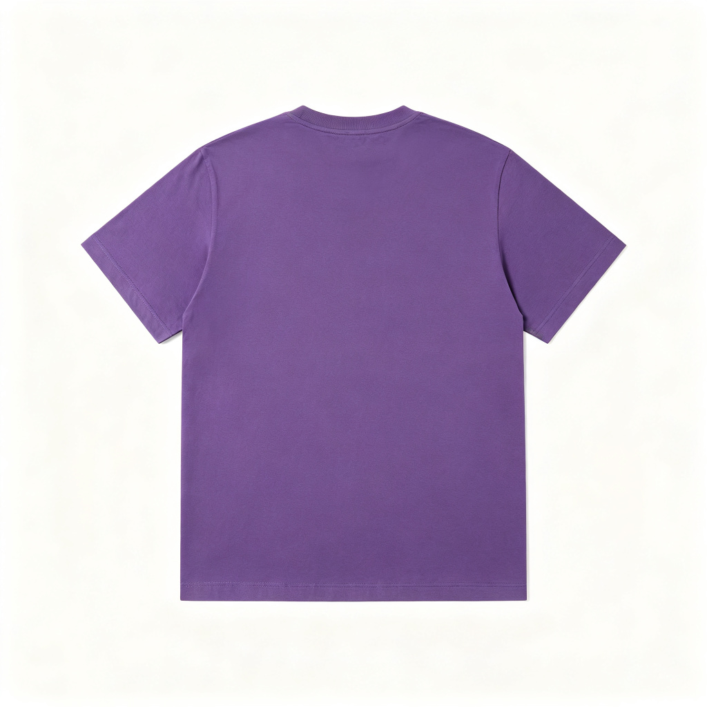 Purple Cotton Crew Neck Short Sleeve T-Shirt – Bild 3