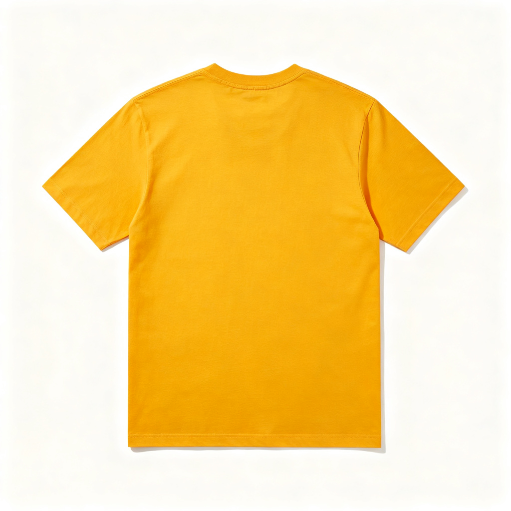 Yellow Cotton Crew Neck Short Sleeve T-Shirt – Bild 3