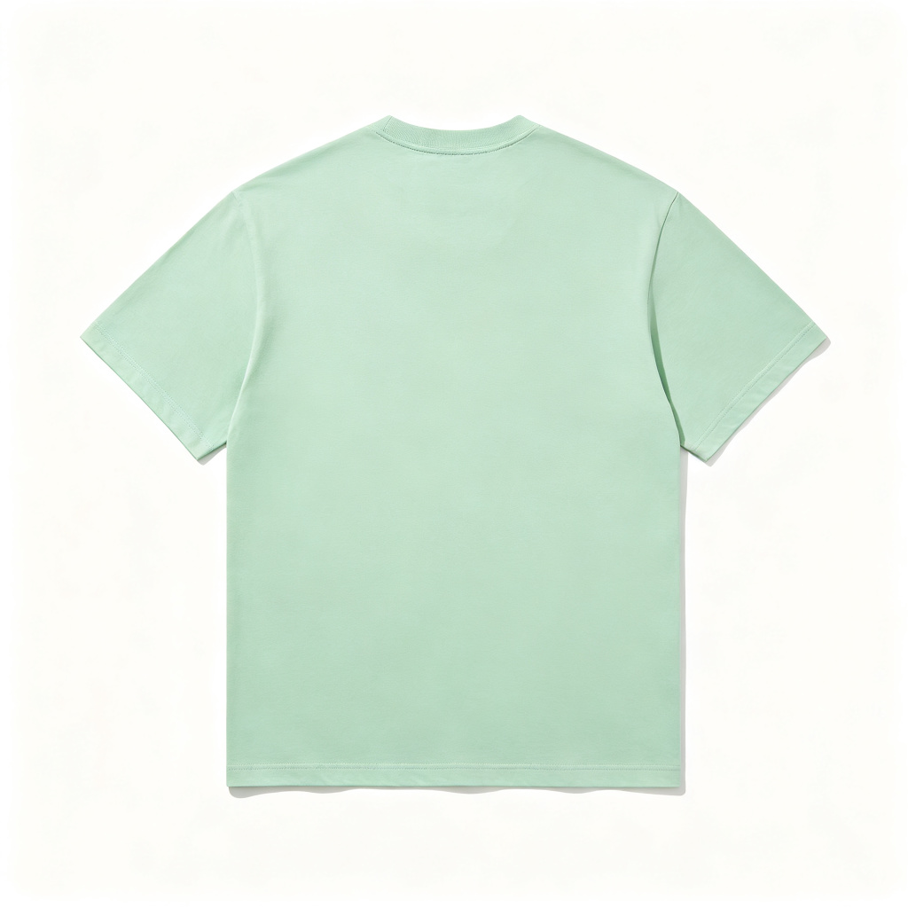Mint Green Cotton Crew Neck Short Sleeve T-Shirt – Bild 3