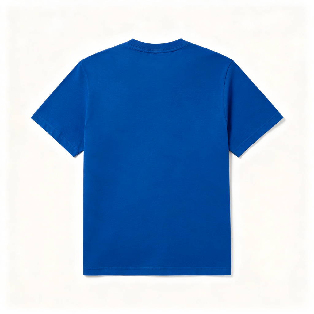Royal Blue Cotton Crew Neck Short Sleeve T-Shirt – Bild 3