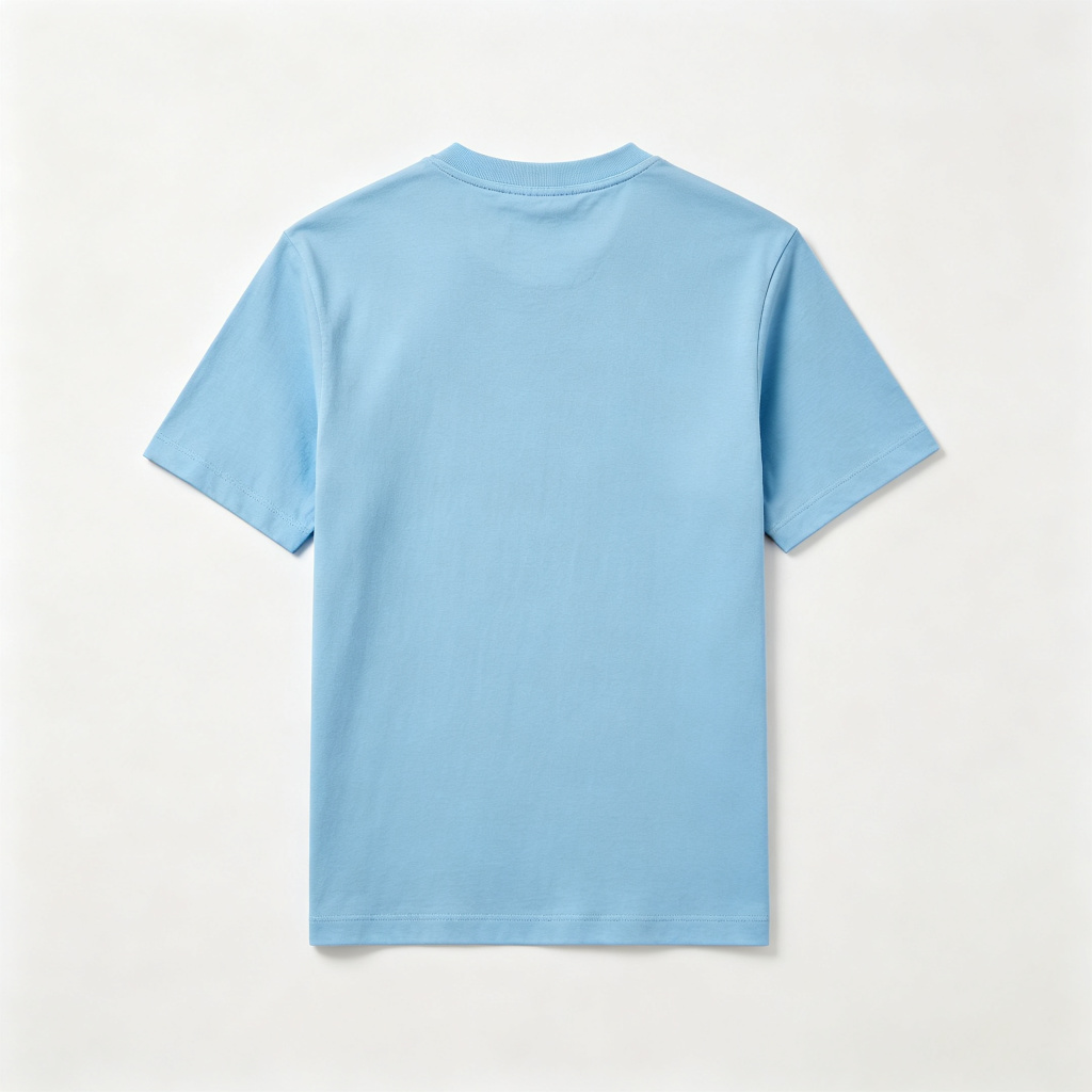 Sky Blue Crew Neck Short Sleeve T-Shirt – Bild 3