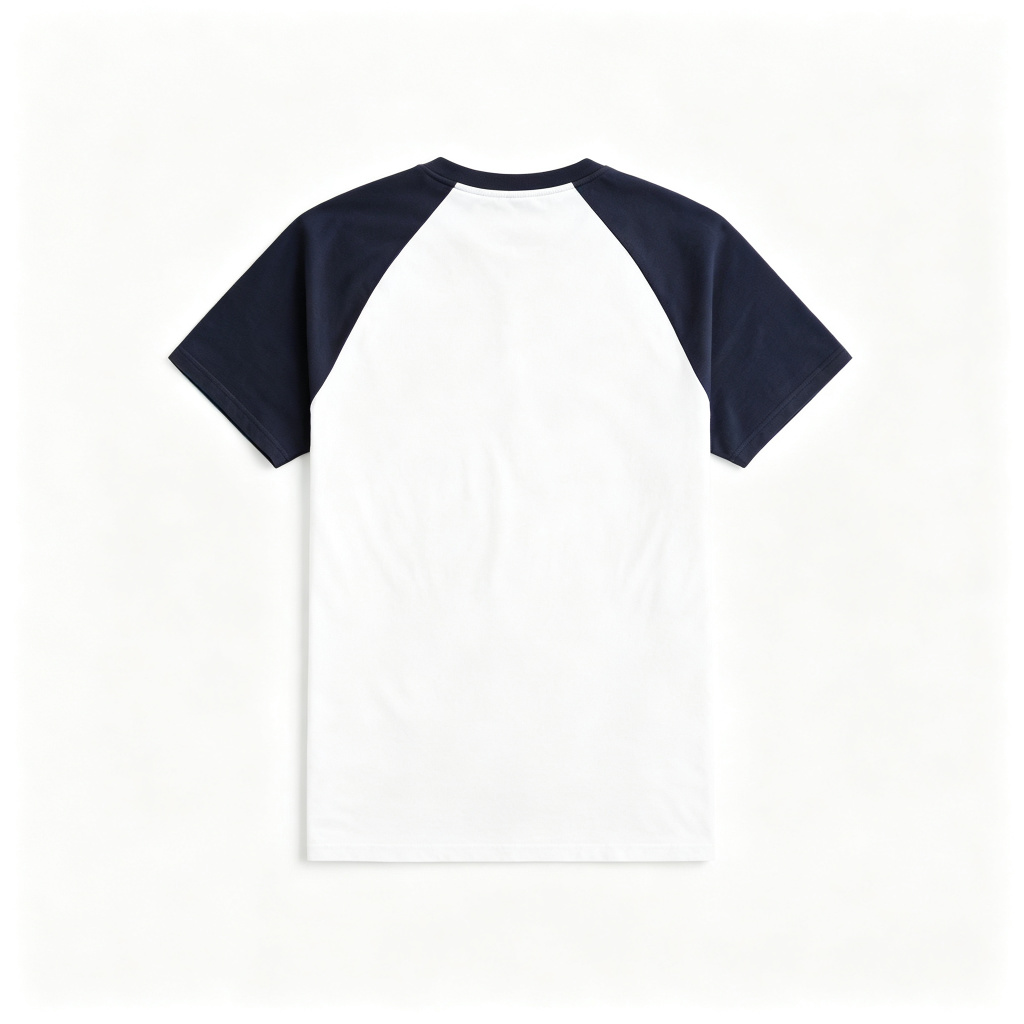 Navy Raglan Sleeve Crew Neck Short Sleeve T-Shirt – Bild 3