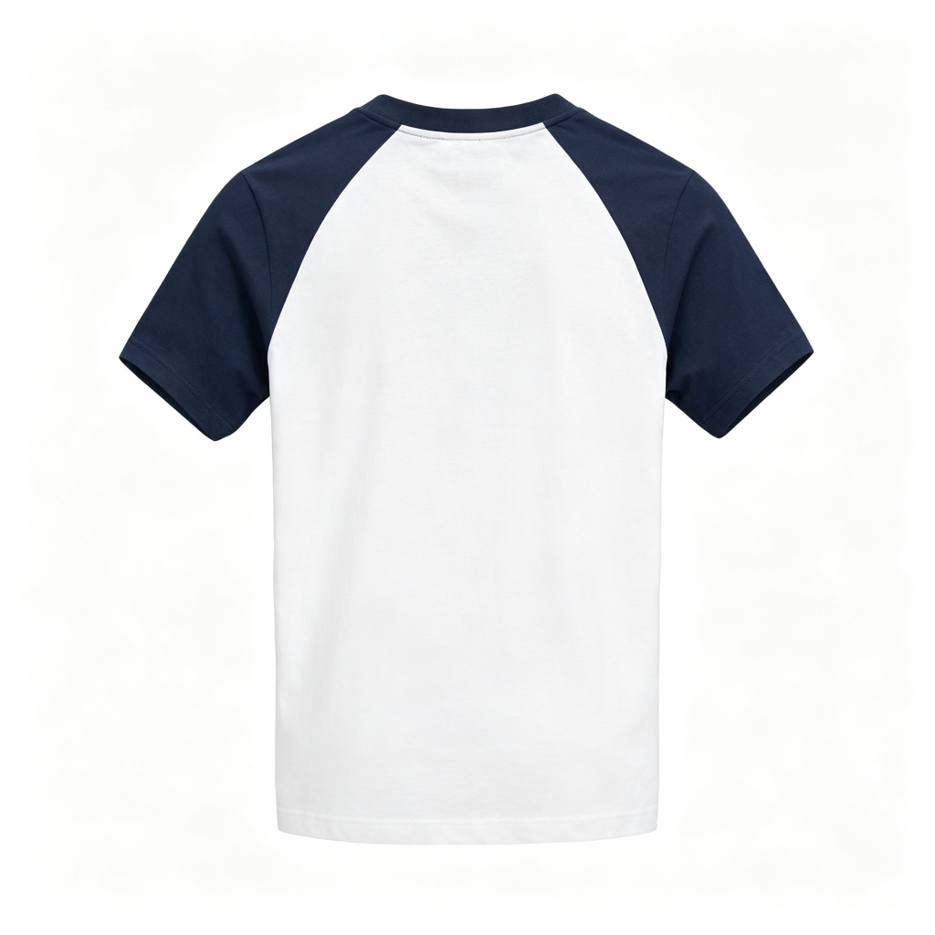 Navy Raglan Sleeve Deer Logo T-Shirt – Bild 3