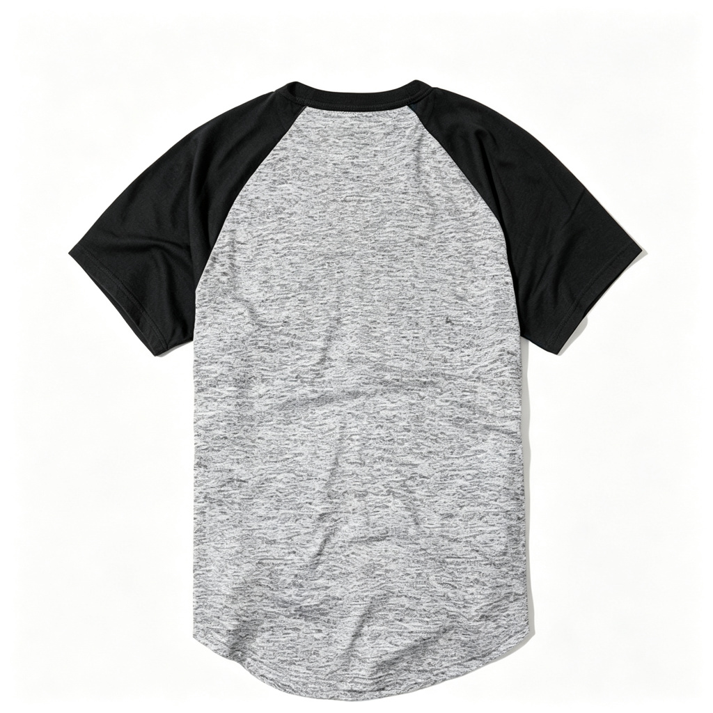 Heather Gray Black Raglan Sleeve T-Shirt – Bild 3