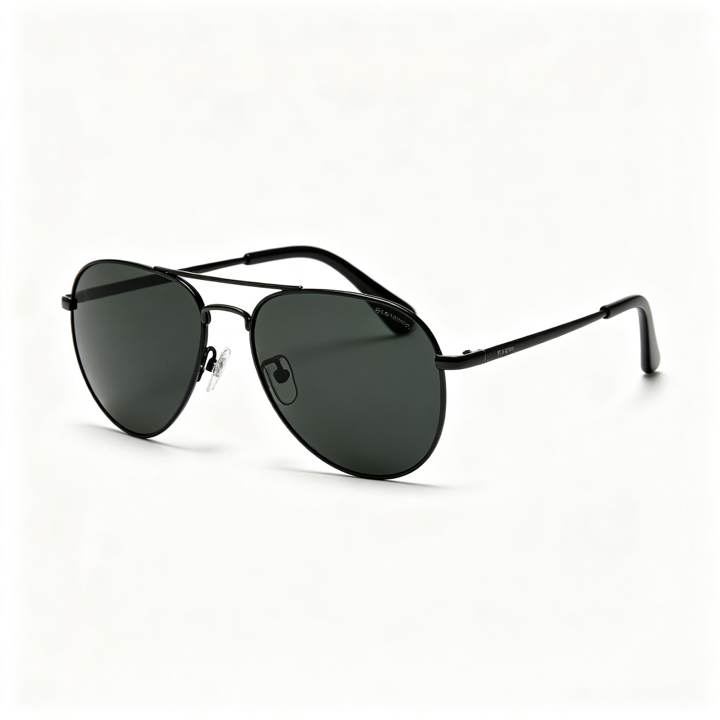 Black Classic Aviator Sunglasses – Bild 3