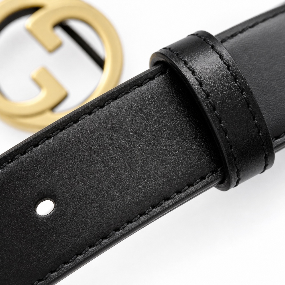Black Gold Interlocking Buckle Belt, 30mm – Bild 3