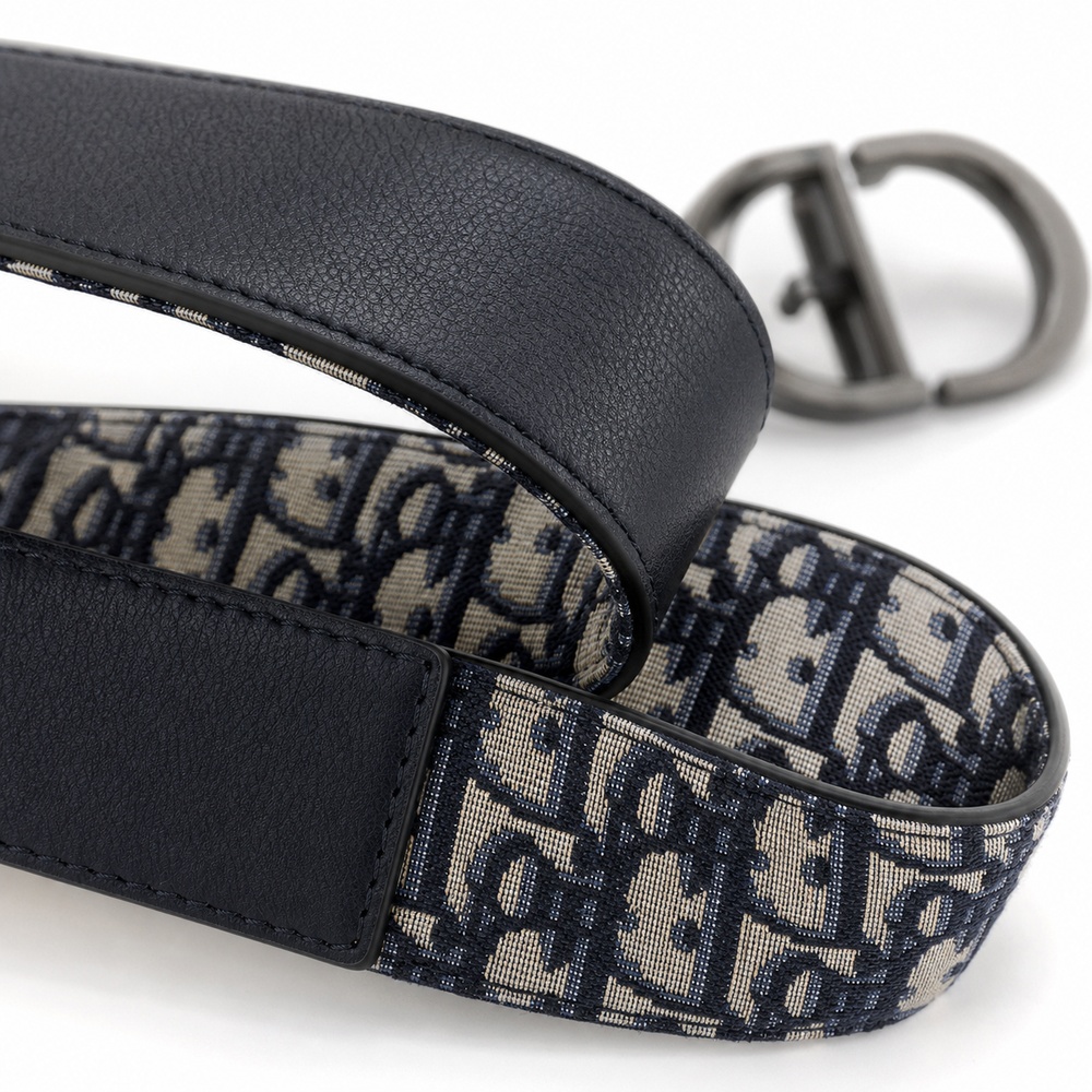 Reversible Black and Navy Patterned Belt, 30mm – Bild 3