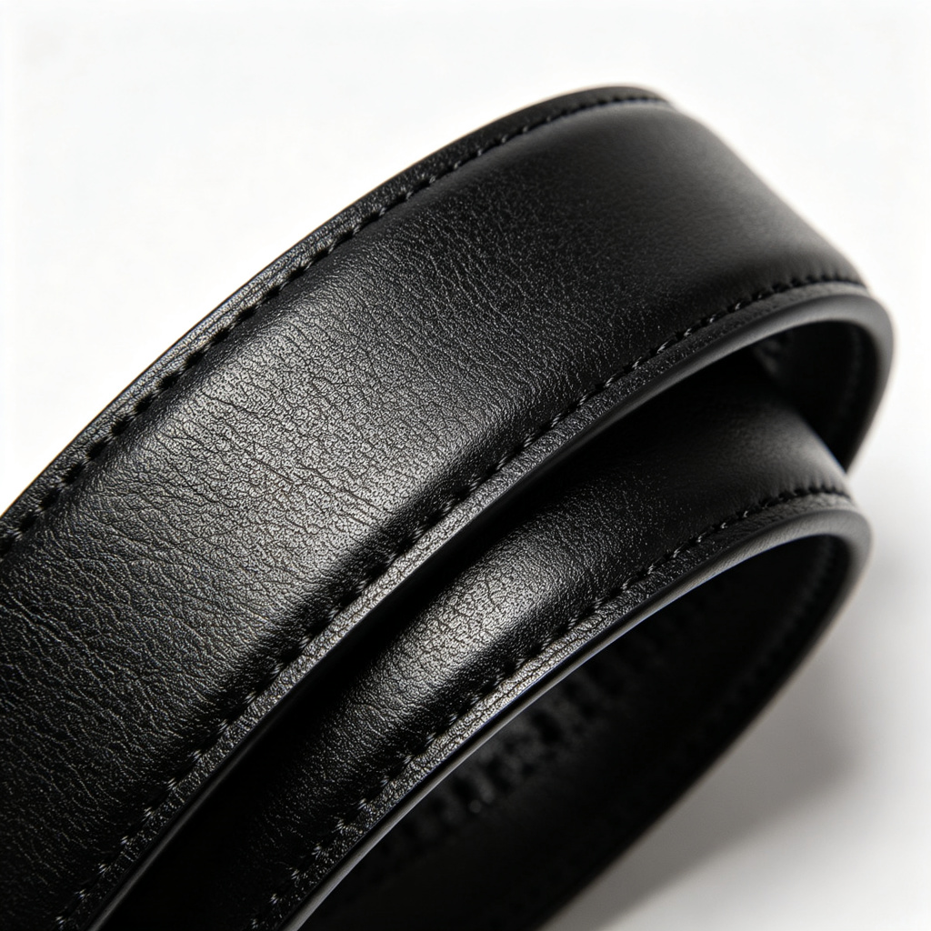 Black Leather Classic Pin Buckle Belt – Bild 3