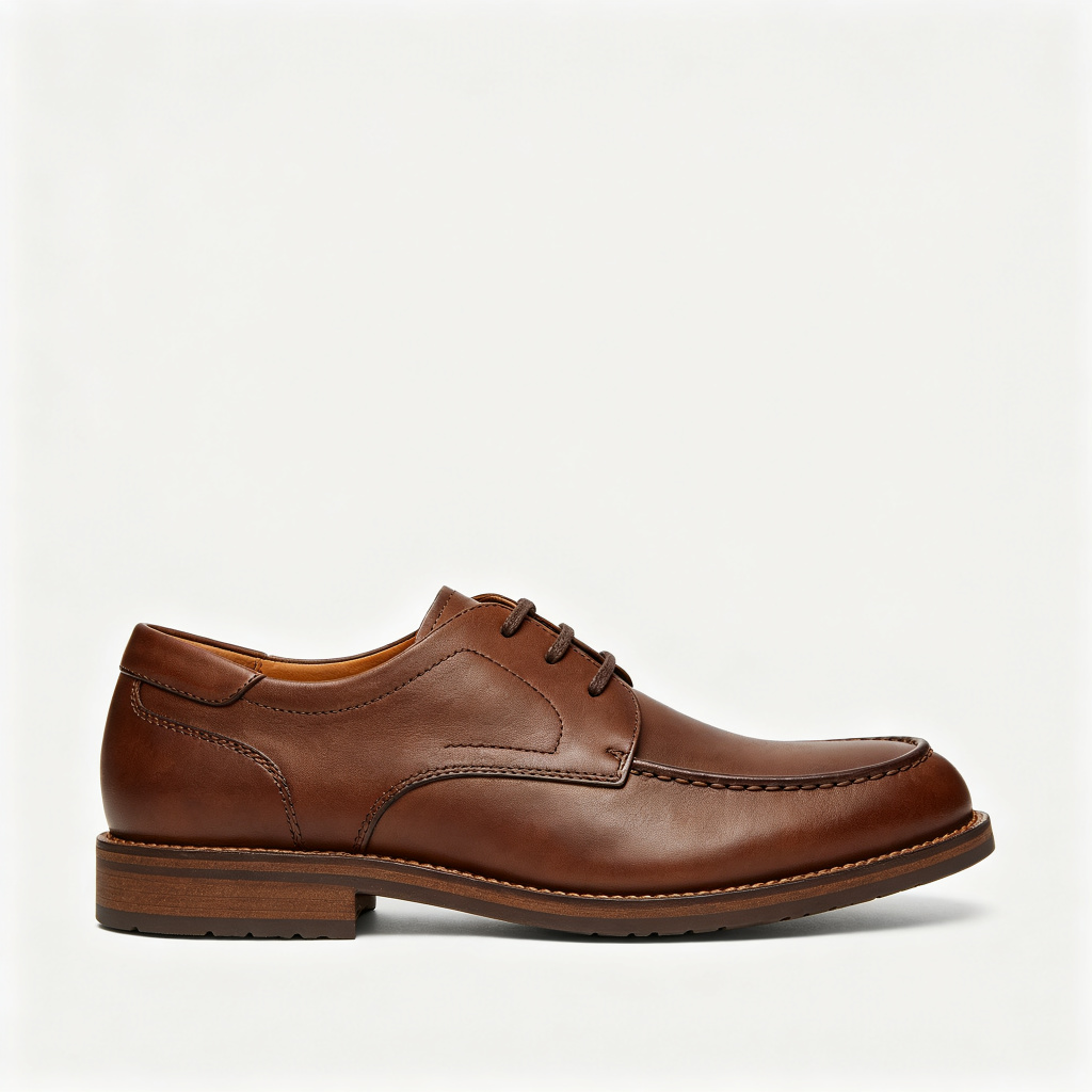 Brown Leather Casual Derby Shoes – Bild 3
