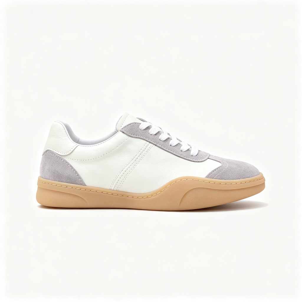 White Gray Color Block Suede Skate Shoes – Bild 3