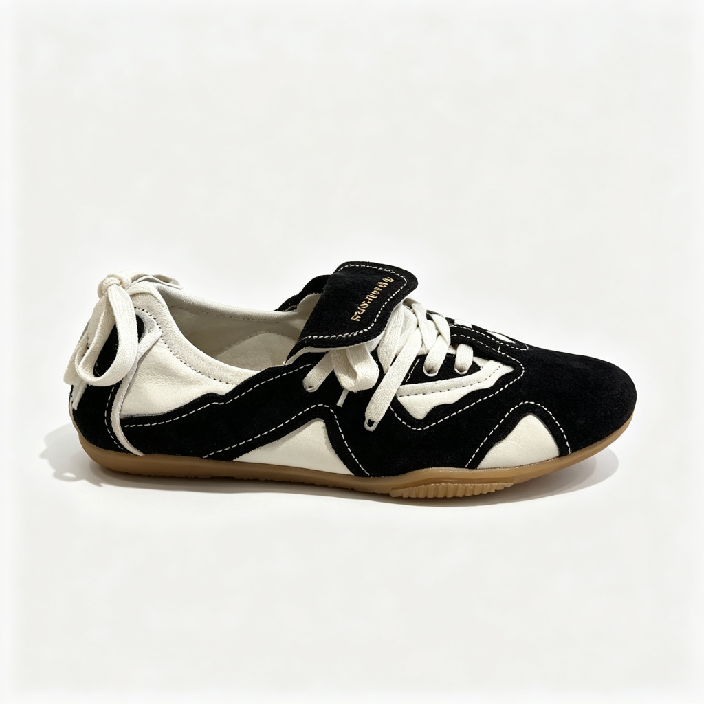Black White Color Block Retro Casual Shoes – Bild 3