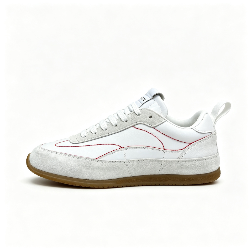White Red Stripe Retro Sneakers – Bild 3
