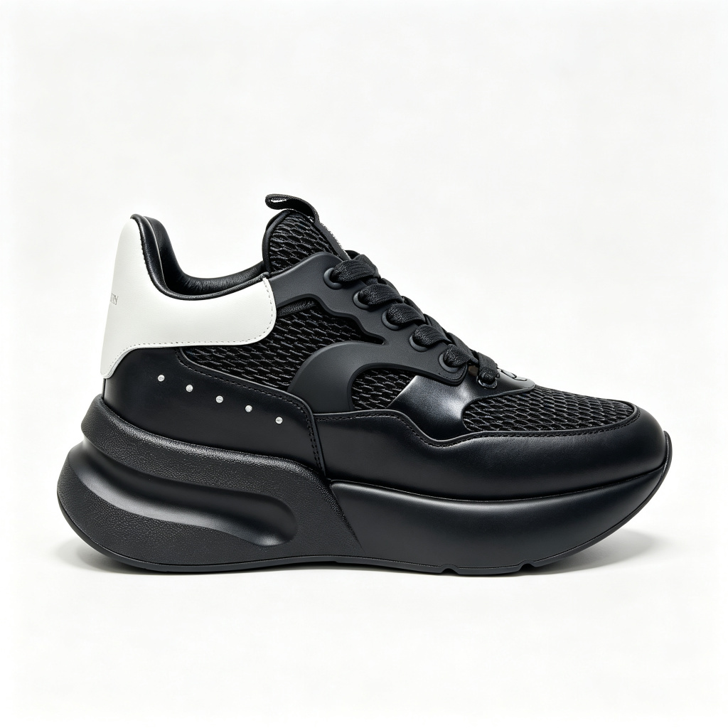 Black Mesh Platform Chunky Sneakers – Bild 3
