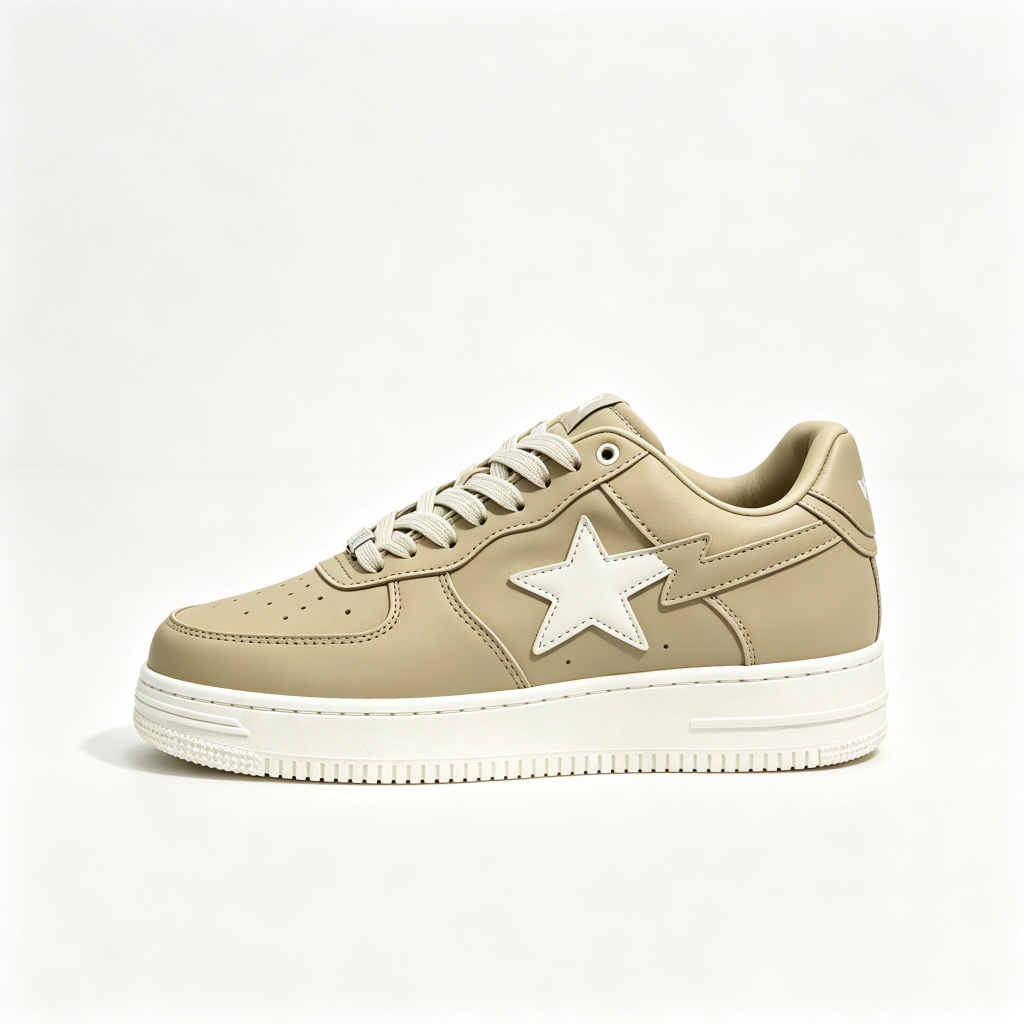 Khaki Star Low Top Skate Shoes – Bild 3