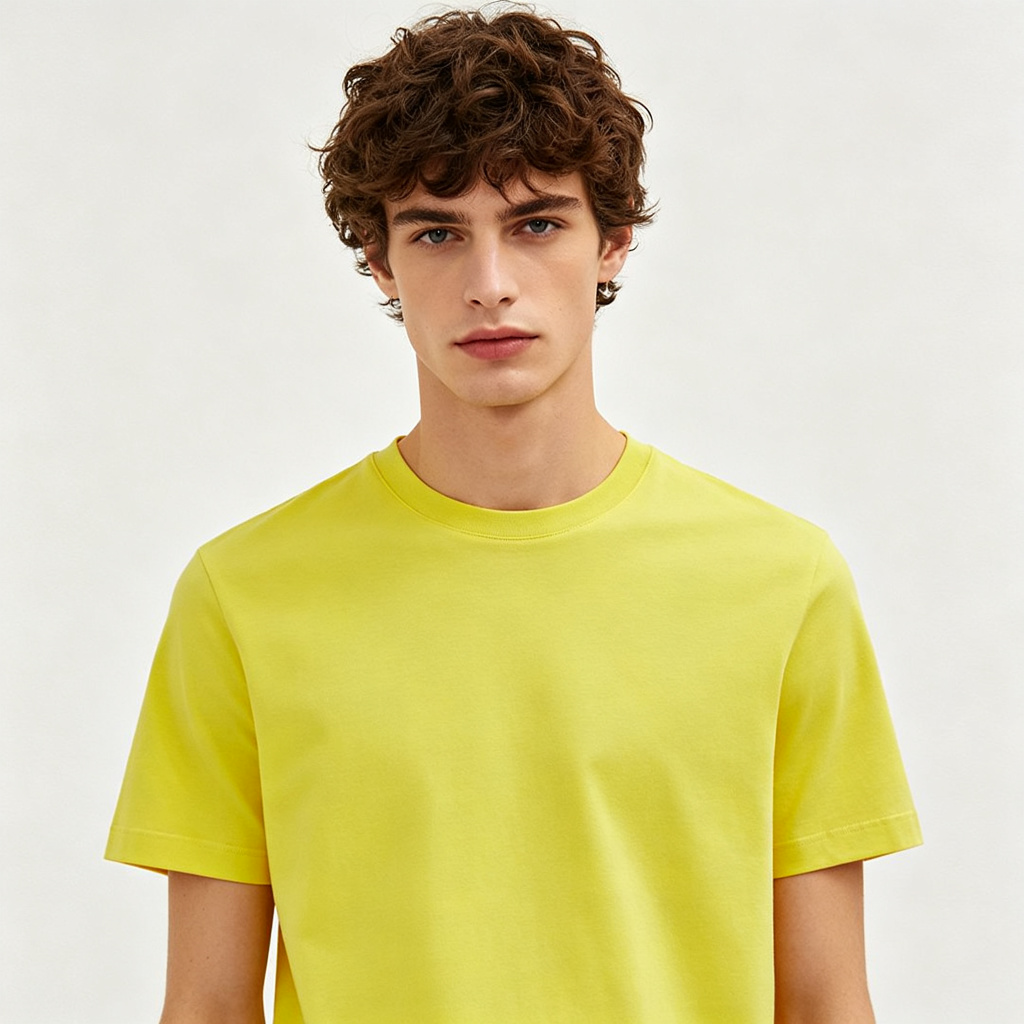 Bright Yellow Crew Neck Short Sleeve T-Shirt – Bild 4