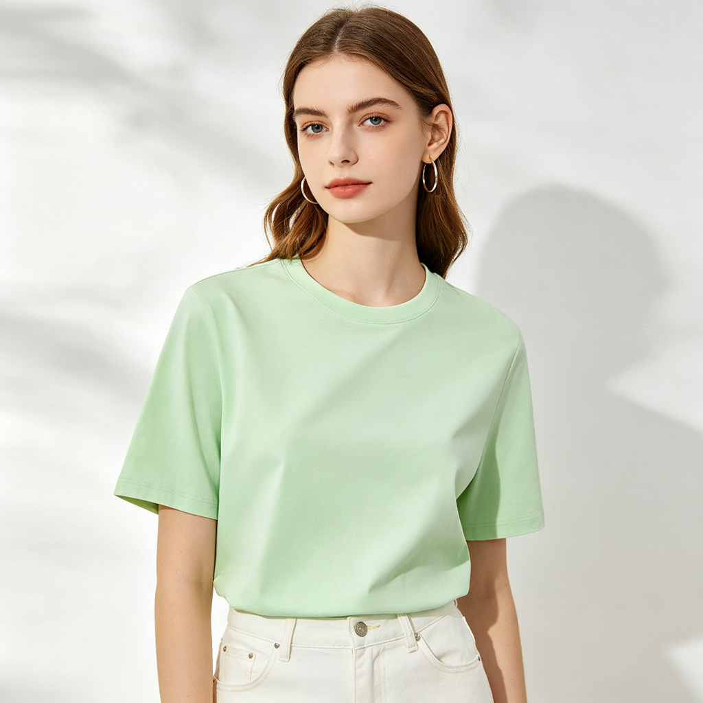 Mint Green Crew Neck Short Sleeve T-Shirt – Bild 4