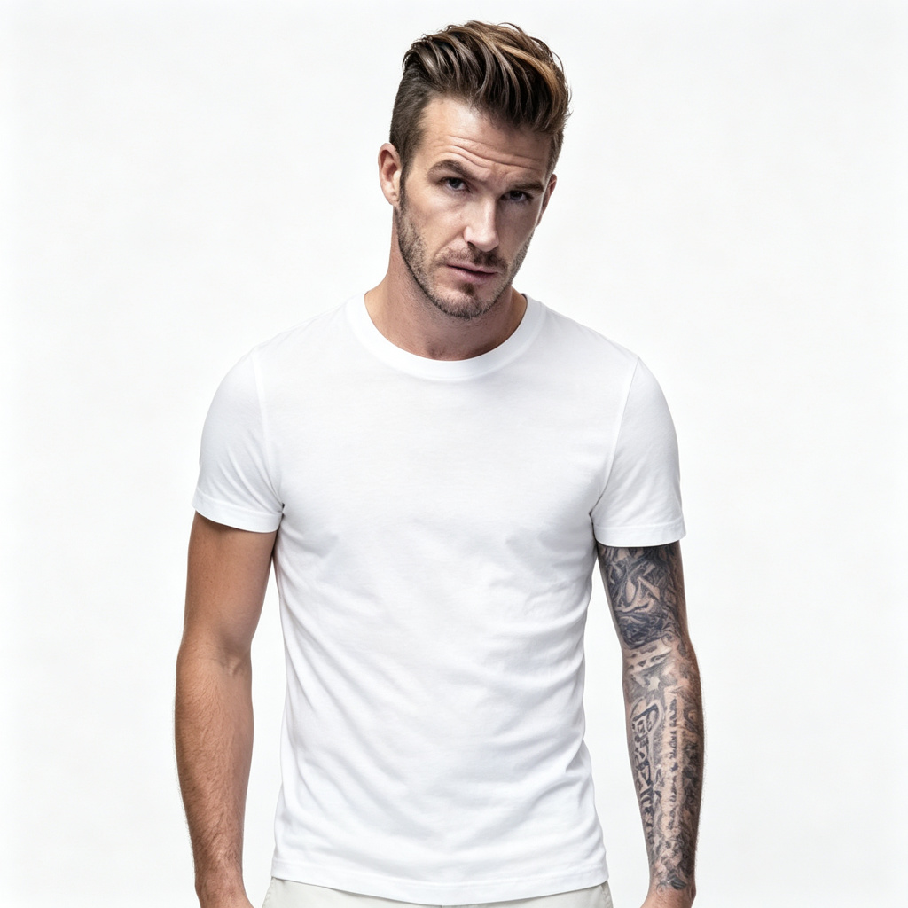 White Crew Neck Short Sleeve T-Shirt – Bild 4