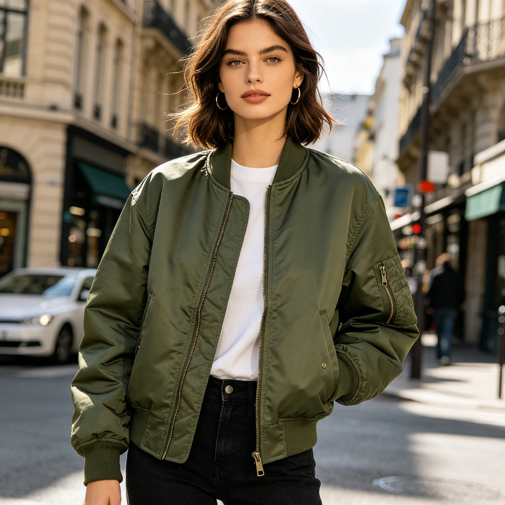Army Green Bomber Jacket – Bild 4