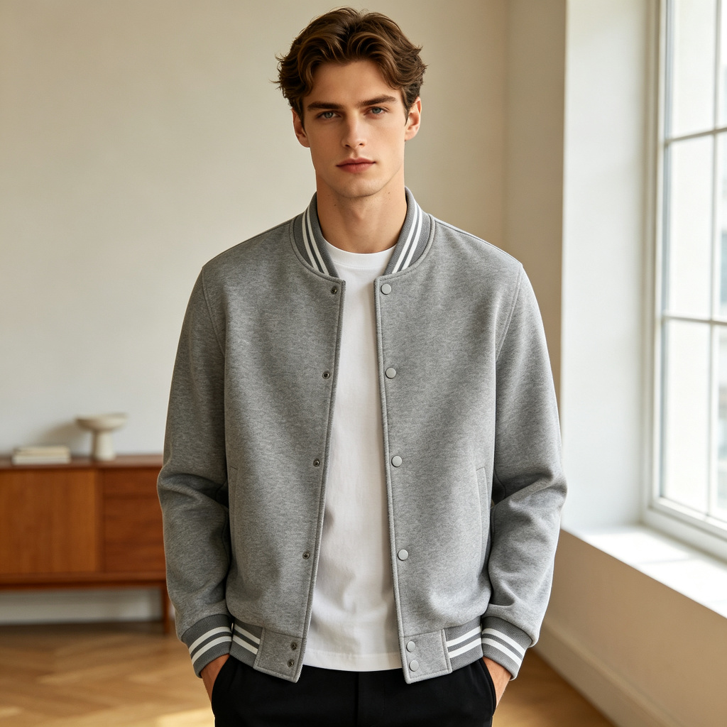 Gray Baseball Jacket – Bild 4