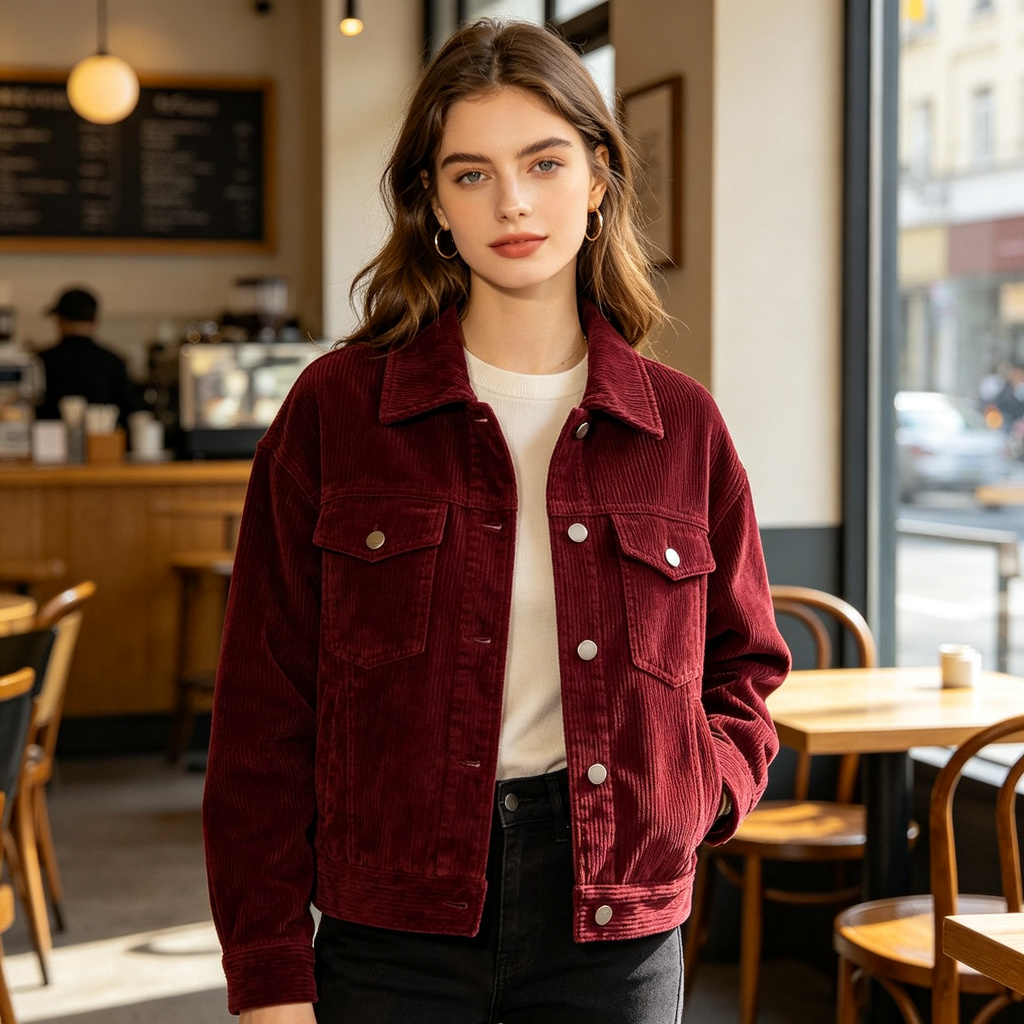 Burgundy Corduroy Jacket – Bild 4