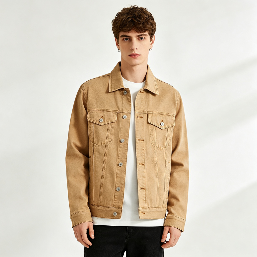 Khaki Denim Jacket – Bild 4