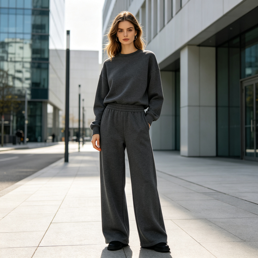 Dark Grey Wide Leg Sweatpants – Bild 4