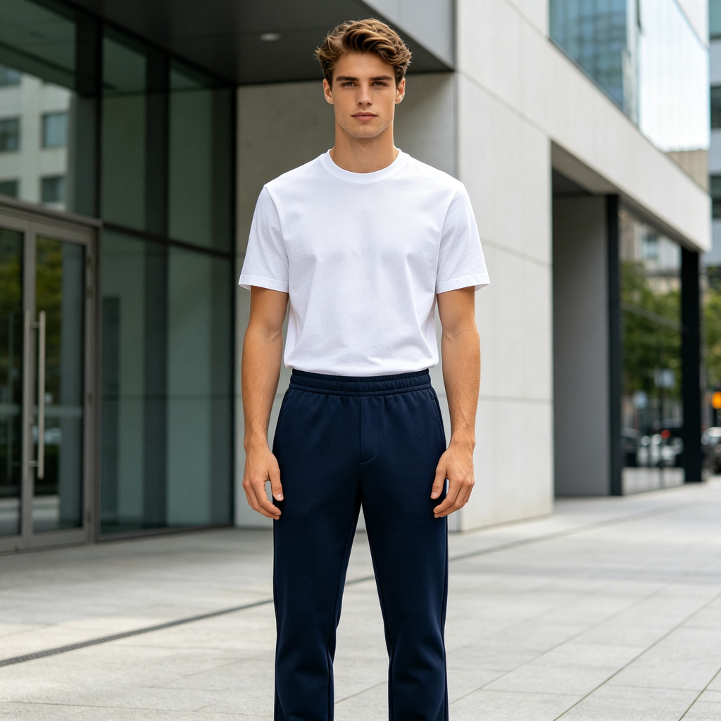 Navy Blue Straight Leg Athletic Pants – Bild 4