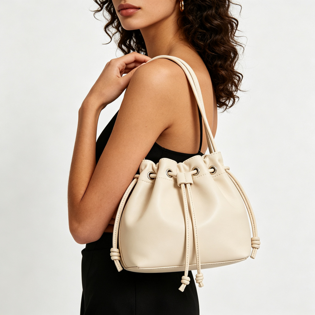Beige Bucket Bag – Bild 3