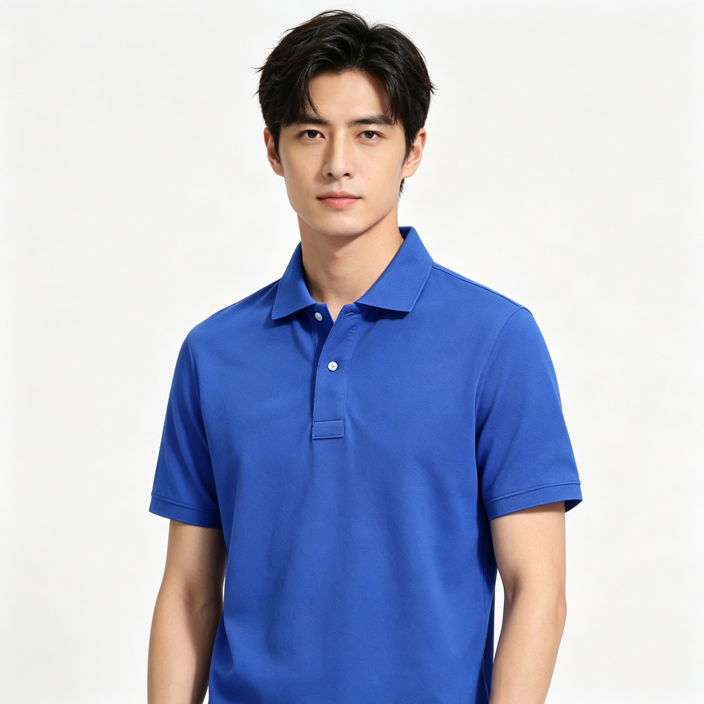 Royal Blue Polo Collar Polo Shirt – Bild 4