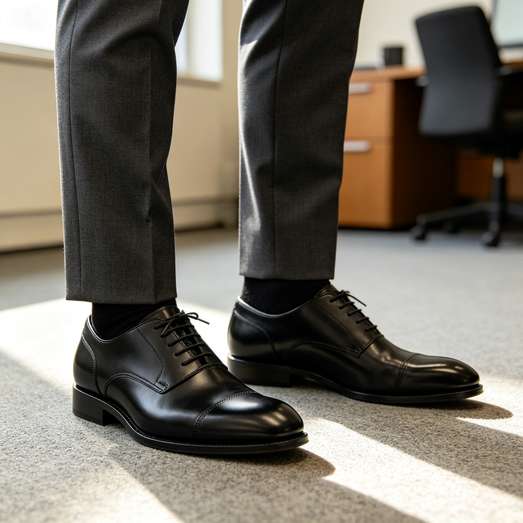 Black Dress Leather Shoes – Bild 4