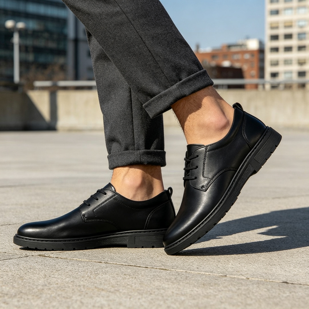Black Casual Leather Shoes – Bild 4