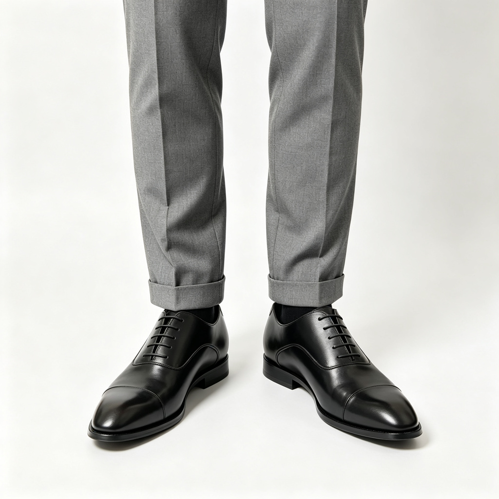 Black Lace Up Oxford Shoes – Bild 4