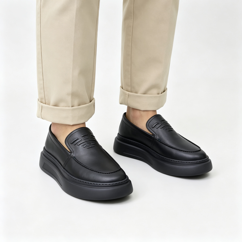 Black Platform Loafers – Bild 4