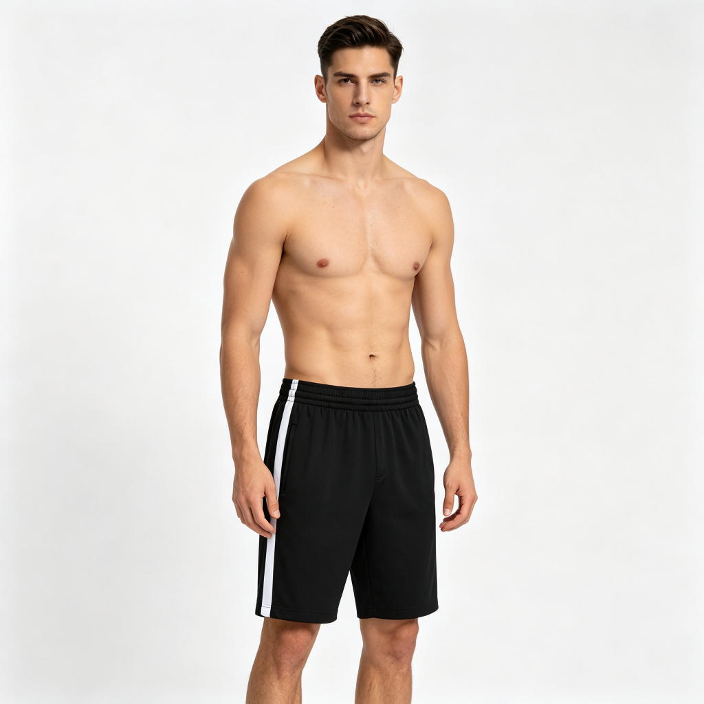 Black White Trim Sport Shorts – Bild 4