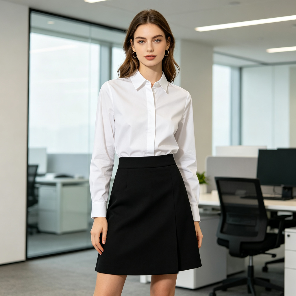 Black High Waist A-Line Skirt – Bild 4