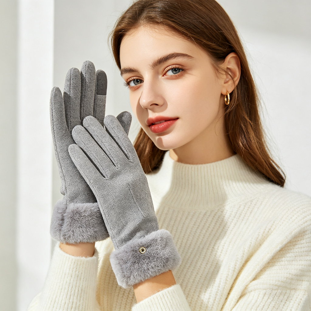 Gray Fleece Lined Gloves – Bild 3