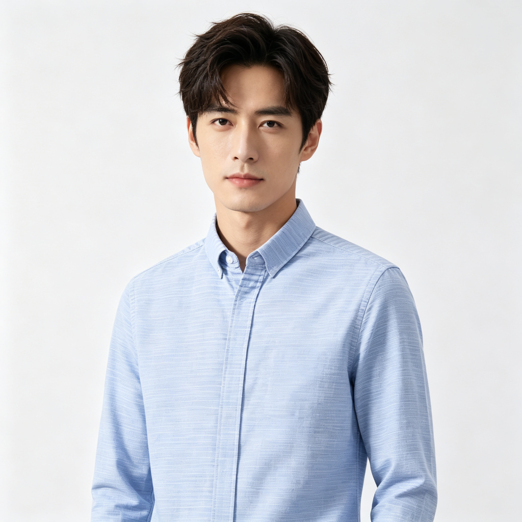 Light Blue Long Sleeve Shirt – Bild 4
