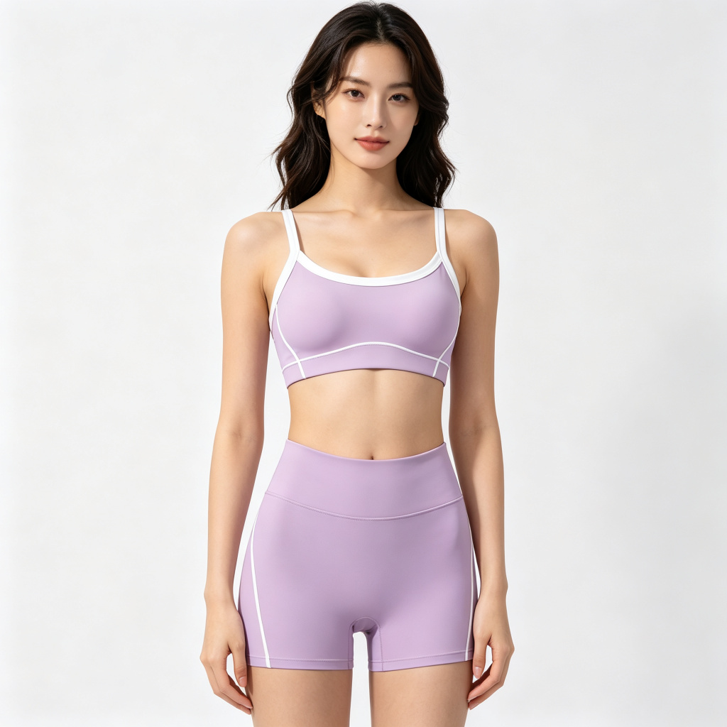 Lilac Camisole Shorts Tracksuit Set – Bild 4