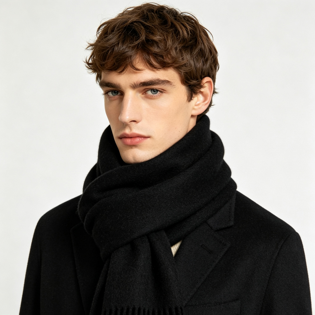 Black Cashmere Scarf – Bild 3
