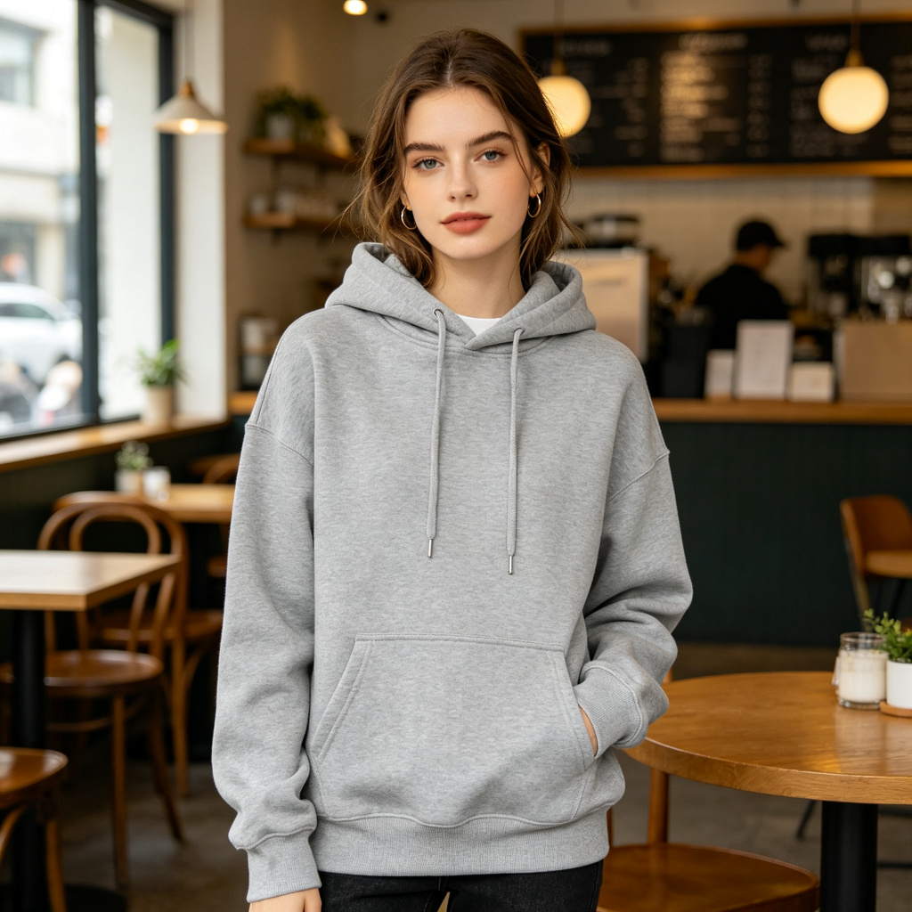 Light Gray Hooded Sweatshirt – Bild 4