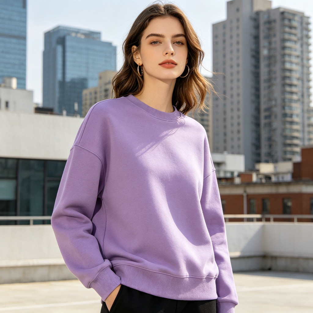Purple Crew Neck Sweatshirt – Bild 4