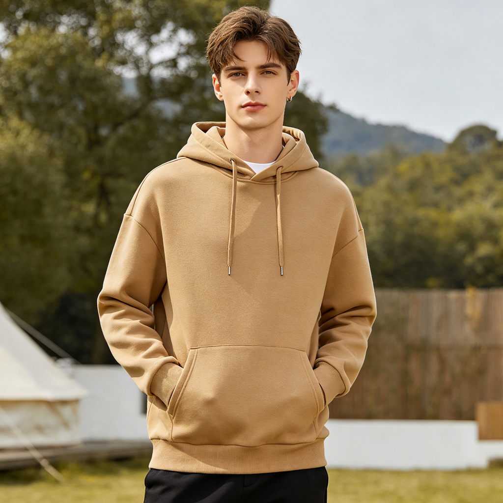 Khaki Hooded Sweatshirt – Bild 4