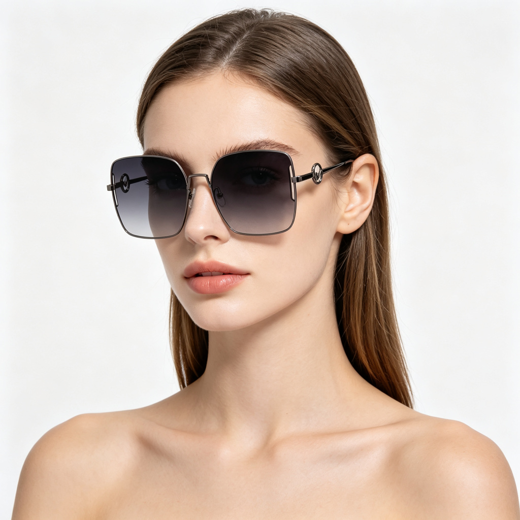 Gunmetal Gradient Square Sunglasses – Bild 3