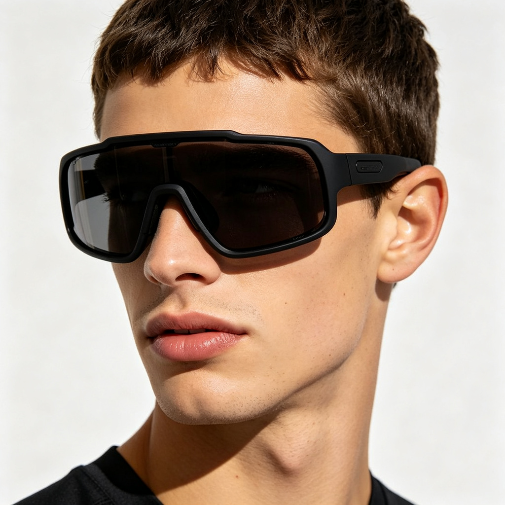 Black Sports Wrap Sunglasses – Bild 4